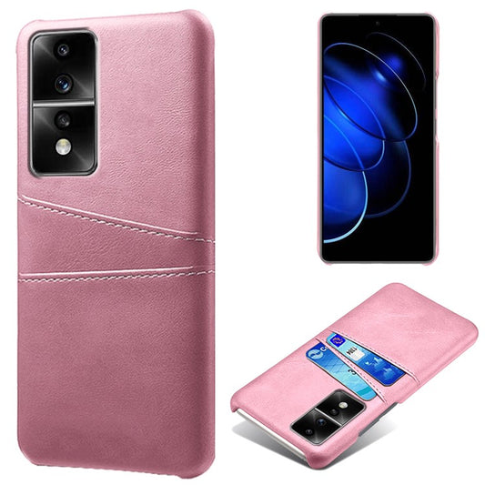 Dual Card Slots Phone Cover for Honor 80 GT 5G , PU Leather Coated+PC Phone Case - Rose Gold