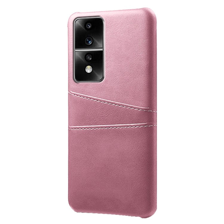 Dual Card Slots Phone Cover for Honor 80 GT 5G , PU Leather Coated+PC Phone Case - Rose Gold