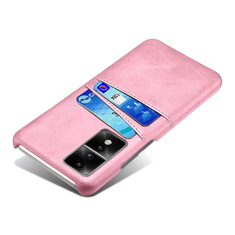 Dual Card Slots Phone Cover for Honor 80 GT 5G , PU Leather Coated+PC Phone Case - Rose Gold