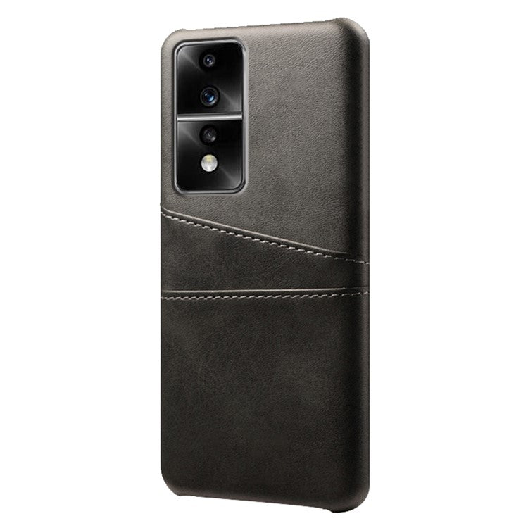 Dual Card Slots Phone Cover for Honor 80 GT 5G , PU Leather Coated+PC Phone Case - Black