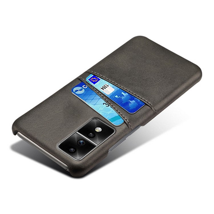 Dual Card Slots Phone Cover for Honor 80 GT 5G , PU Leather Coated+PC Phone Case - Black
