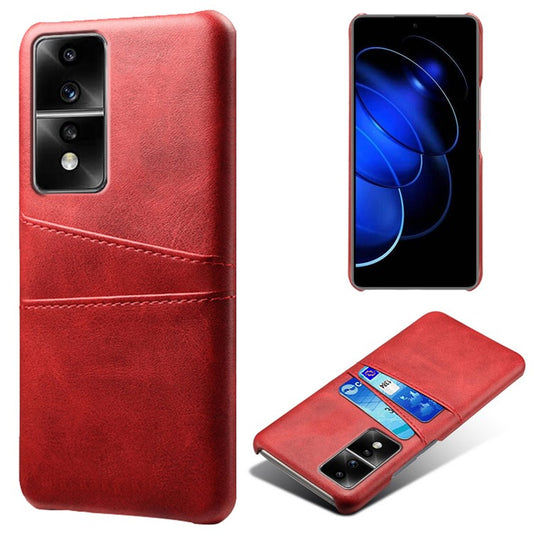 Dual Card Slots Phone Cover for Honor 80 GT 5G , PU Leather Coated+PC Phone Case - Red