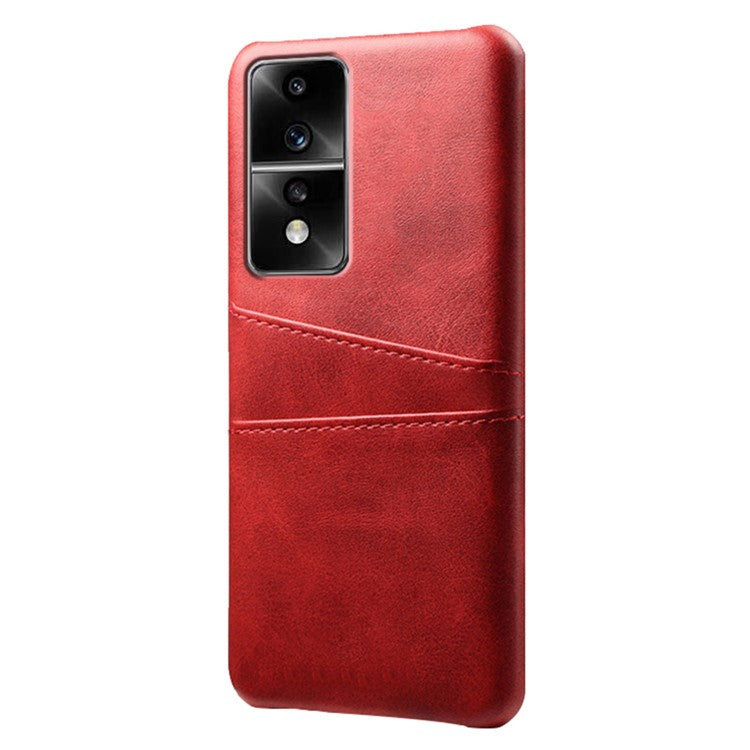 Dual Card Slots Phone Cover for Honor 80 GT 5G , PU Leather Coated+PC Phone Case - Red