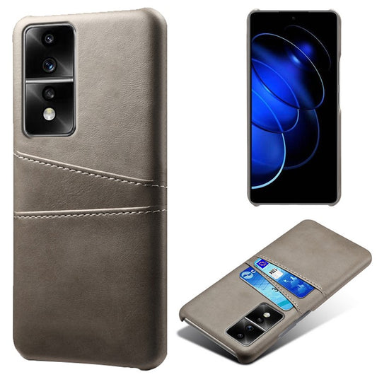Dual Card Slots Phone Cover for Honor 80 GT 5G , PU Leather Coated+PC Phone Case - Grey