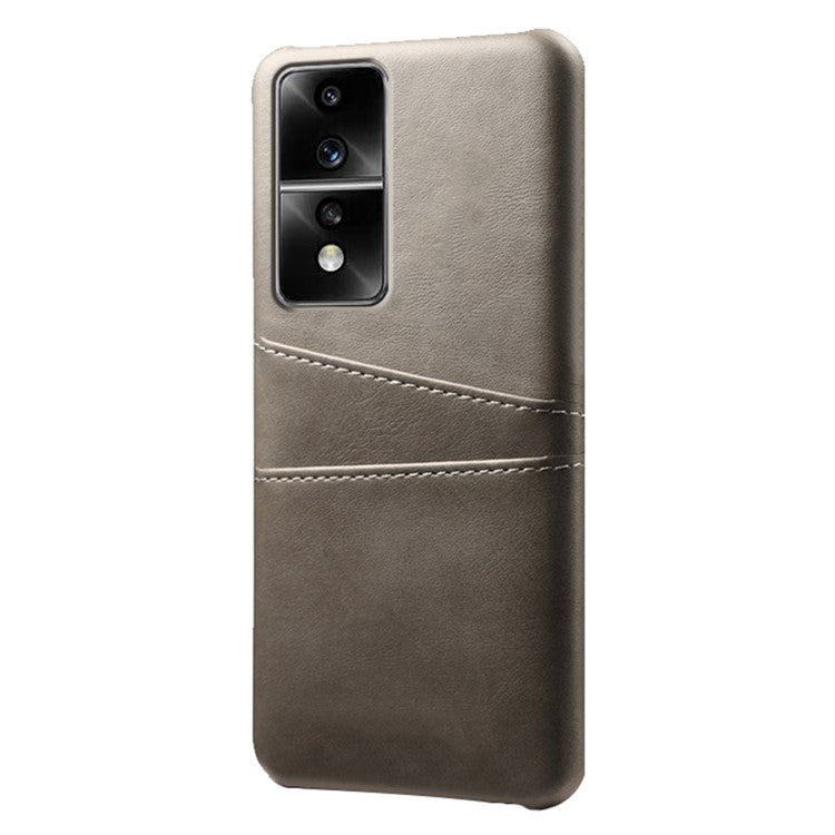 Dual Card Slots Phone Cover for Honor 80 GT 5G , PU Leather Coated+PC Phone Case - Grey
