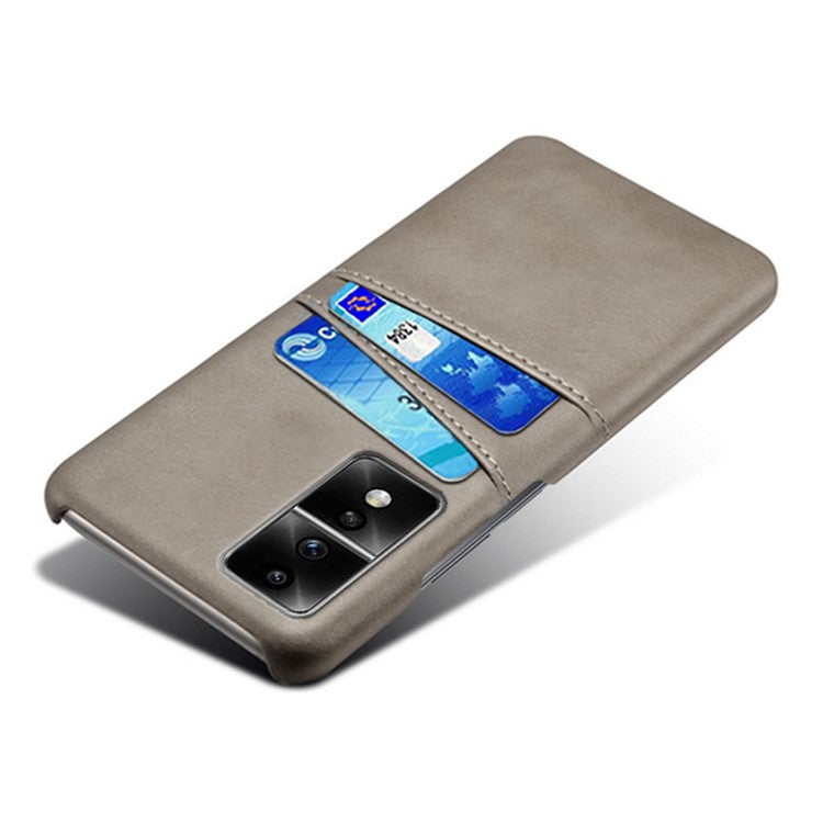 Dual Card Slots Phone Cover for Honor 80 GT 5G , PU Leather Coated+PC Phone Case - Grey