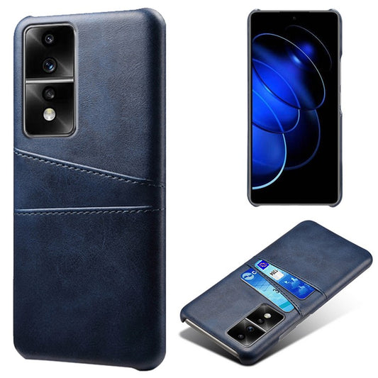 Dual Card Slots Phone Cover for Honor 80 GT 5G , PU Leather Coated+PC Phone Case - Blue