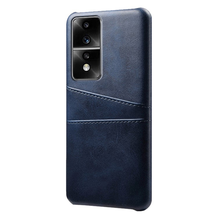 Dual Card Slots Phone Cover for Honor 80 GT 5G , PU Leather Coated+PC Phone Case - Blue