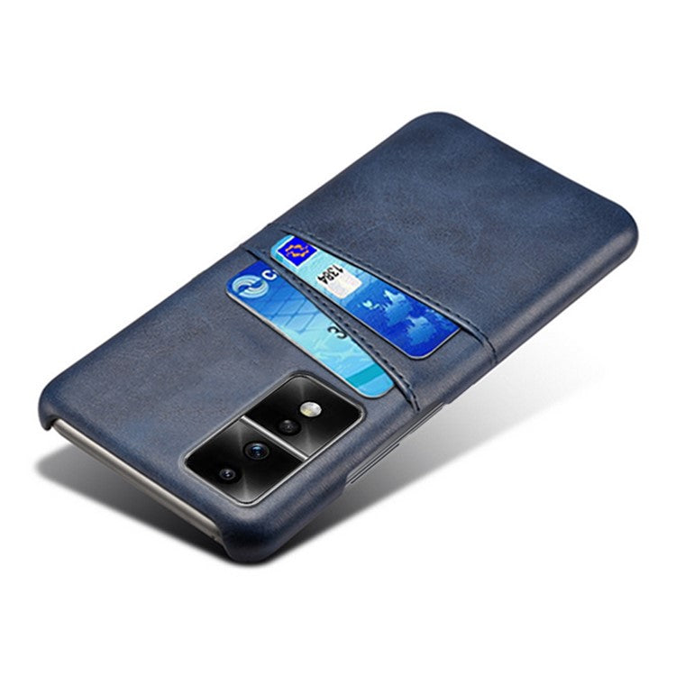 Dual Card Slots Phone Cover for Honor 80 GT 5G , PU Leather Coated+PC Phone Case - Blue