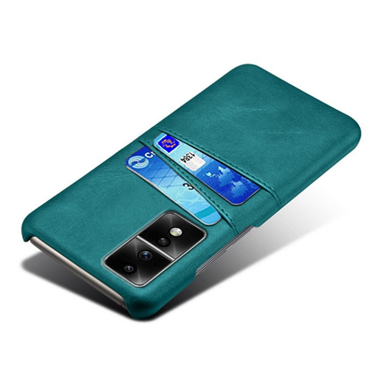 Dual Card Slots Phone Cover for Honor 80 GT 5G , PU Leather Coated+PC Phone Case - Green