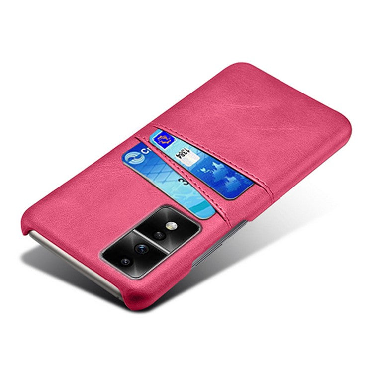 Dual Card Slots Phone Cover for Honor 80 GT 5G , PU Leather Coated+PC Phone Case - Rose