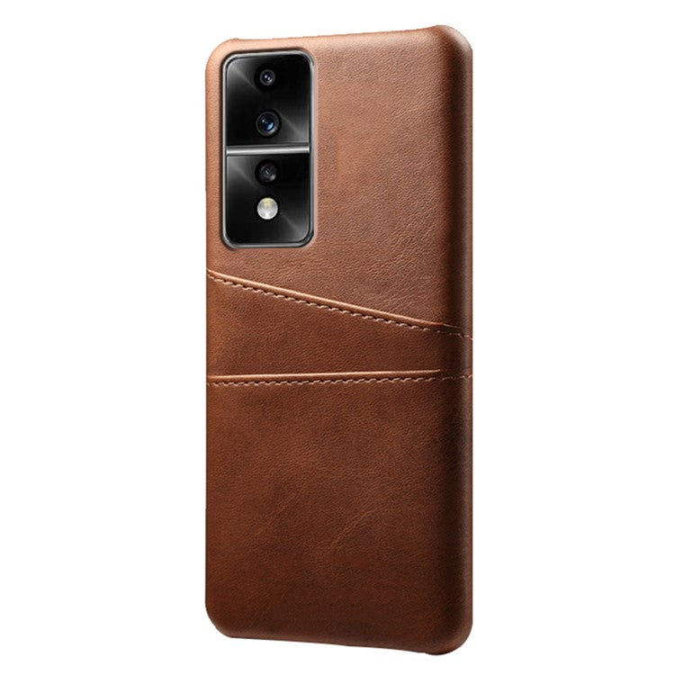 Dual Card Slots Phone Cover for Honor 80 GT 5G , PU Leather Coated+PC Phone Case - Brown