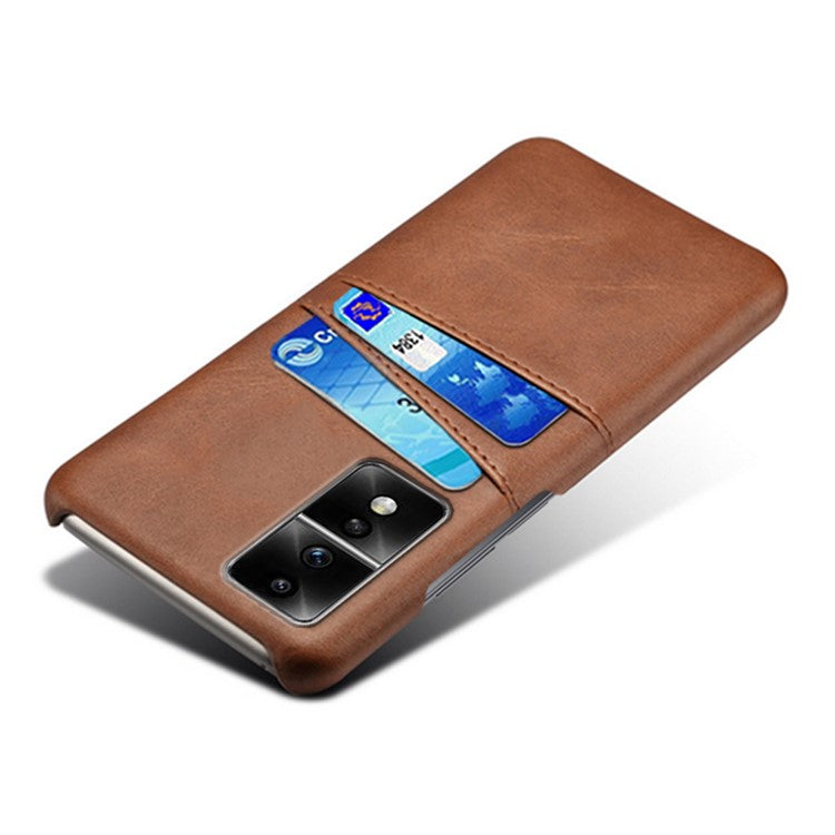 Dual Card Slots Phone Cover for Honor 80 GT 5G , PU Leather Coated+PC Phone Case - Brown