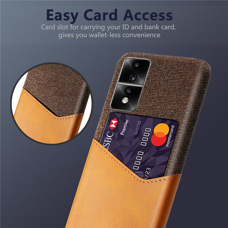 For Honor 80 GT 5G PU Leather + PC Card Holder Case Cloth Texture Protective Phone Cover - Orange