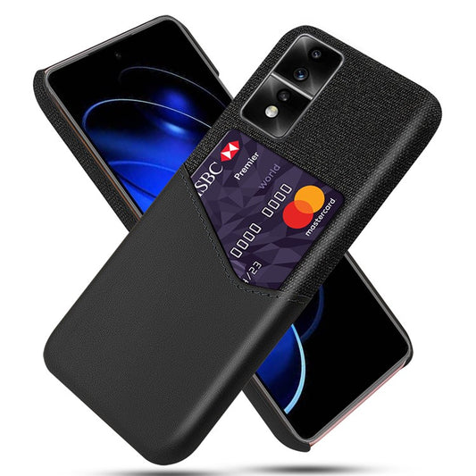 For Honor 80 GT 5G PU Leather + PC Card Holder Case Cloth Texture Protective Phone Cover - Black