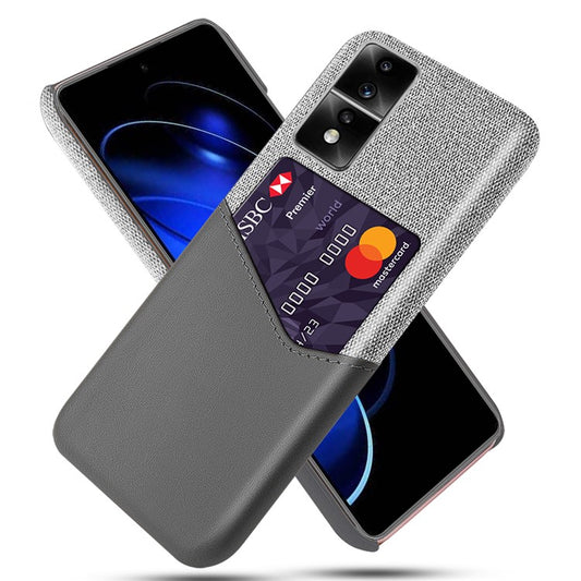 For Honor 80 GT 5G PU Leather + PC Card Holder Case Cloth Texture Protective Phone Cover - Grey