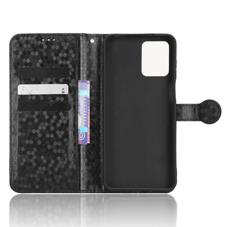 PU Leather Anti-drop Phone Cover for Motorola Moto G53 5G / G23 4G / G13 4G , Stand Dot Pattern Imprinted Wallet Phone Case - Black