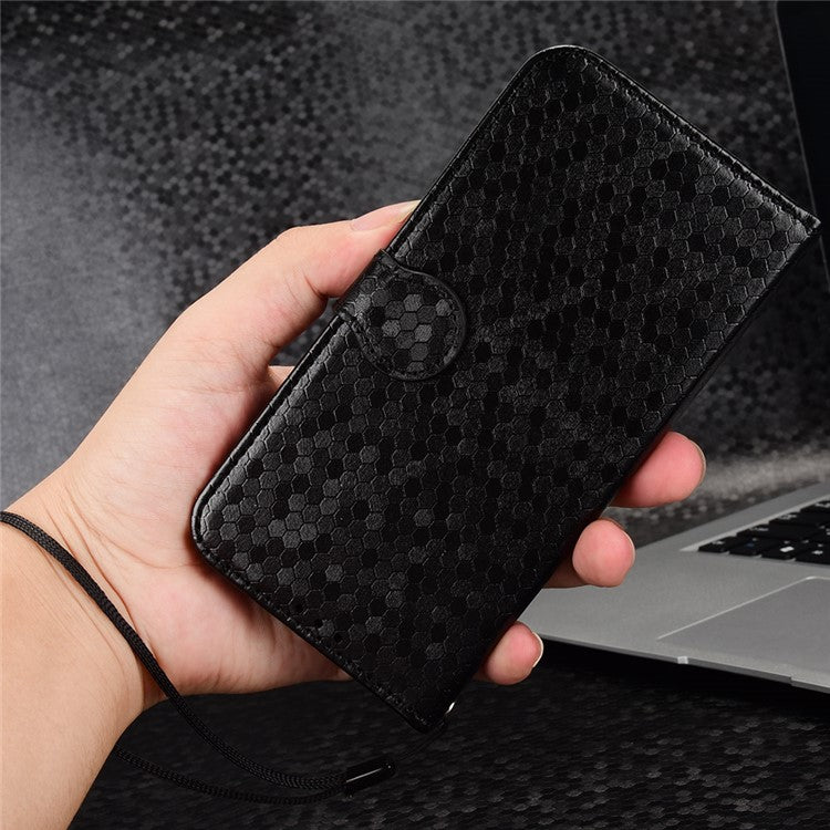 PU Leather Anti-drop Phone Cover for Motorola Moto G53 5G / G23 4G / G13 4G , Stand Dot Pattern Imprinted Wallet Phone Case - Black