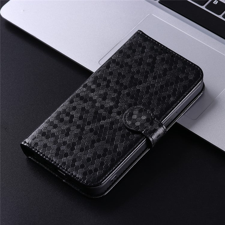 PU Leather Anti-drop Phone Cover for Motorola Moto G53 5G / G23 4G / G13 4G , Stand Dot Pattern Imprinted Wallet Phone Case - Black
