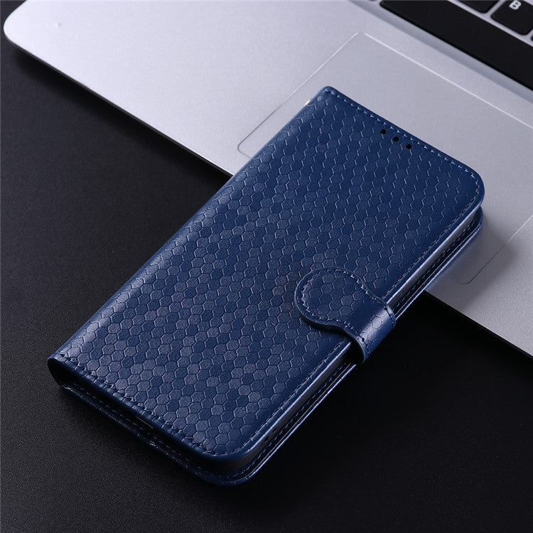 PU Leather Anti-drop Phone Cover for Motorola Moto G53 5G / G23 4G / G13 4G , Stand Dot Pattern Imprinted Wallet Phone Case - Dark Blue