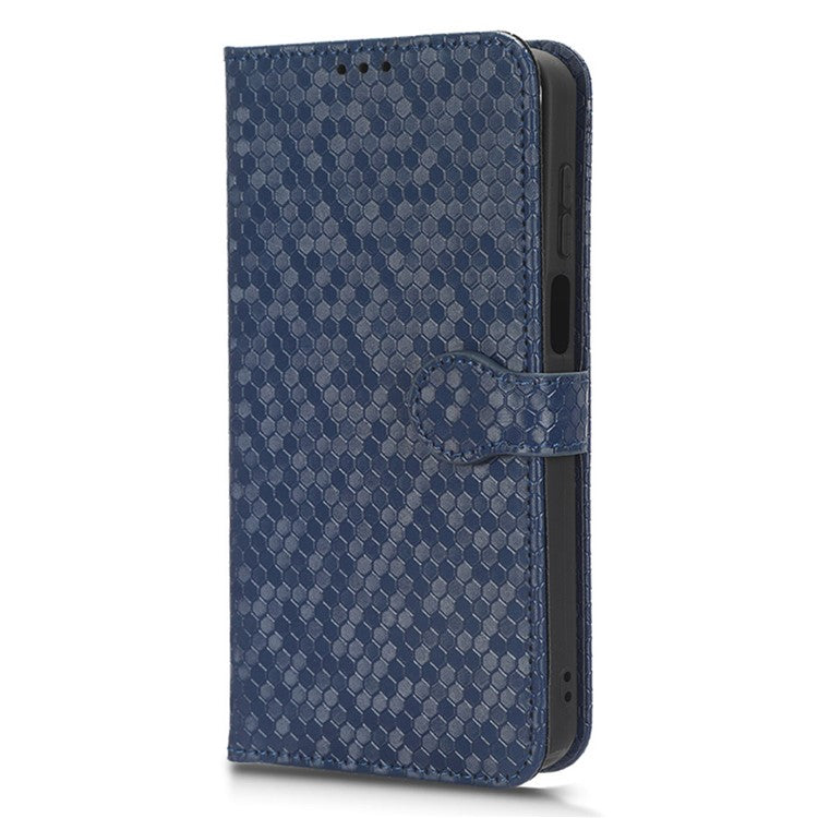 PU Leather Anti-drop Phone Cover for Motorola Moto G53 5G / G23 4G / G13 4G , Stand Dot Pattern Imprinted Wallet Phone Case - Dark Blue