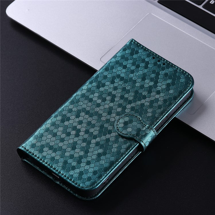 PU Leather Anti-drop Phone Cover for Motorola Moto G53 5G / G23 4G / G13 4G , Stand Dot Pattern Imprinted Wallet Phone Case - Green