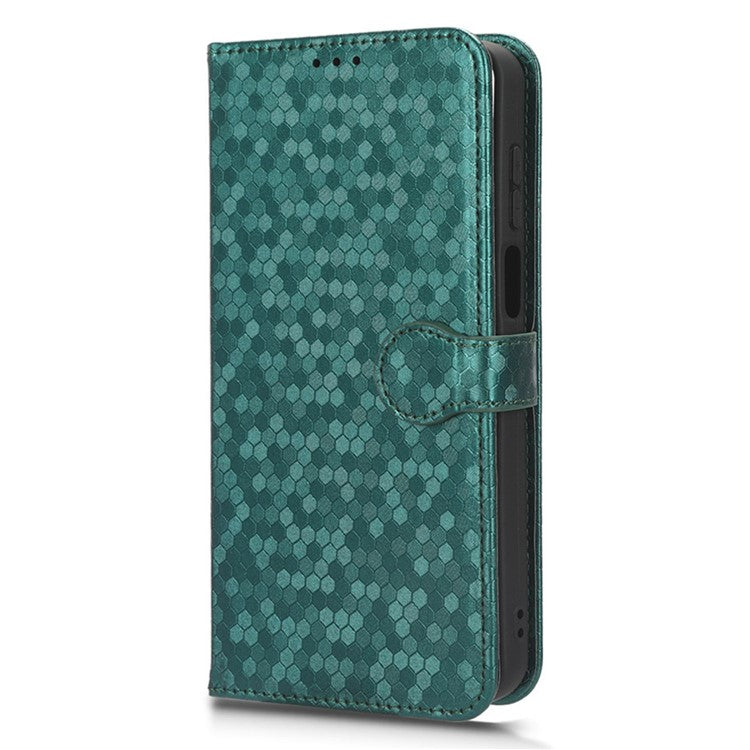 PU Leather Anti-drop Phone Cover for Motorola Moto G53 5G / G23 4G / G13 4G , Stand Dot Pattern Imprinted Wallet Phone Case - Green