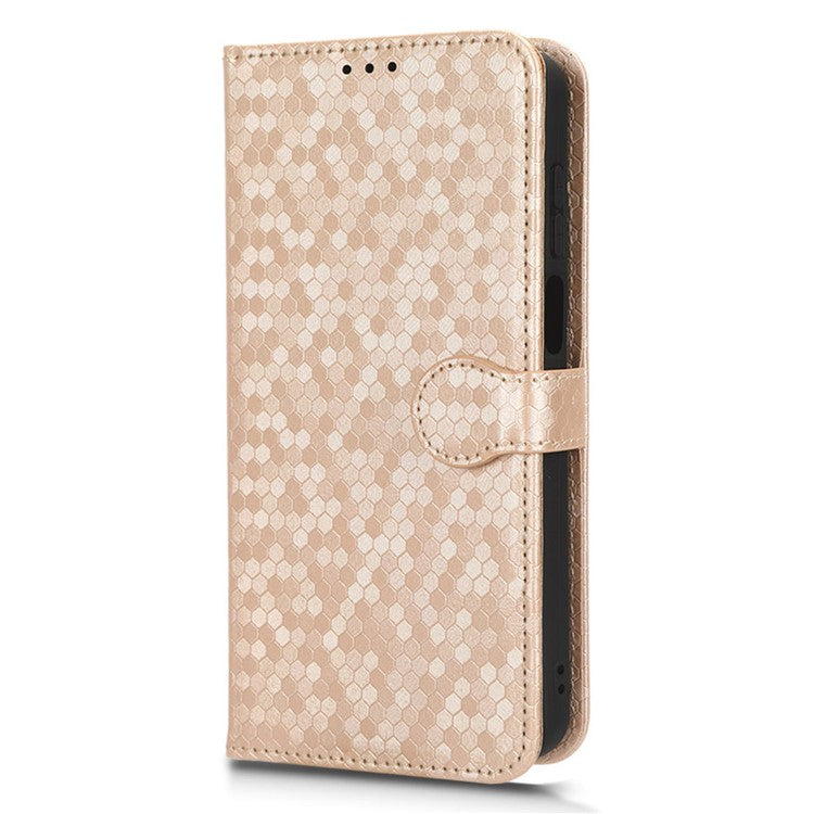 PU Leather Anti-drop Phone Cover for Motorola Moto G53 5G / G23 4G / G13 4G , Stand Dot Pattern Imprinted Wallet Phone Case - Rose Gold