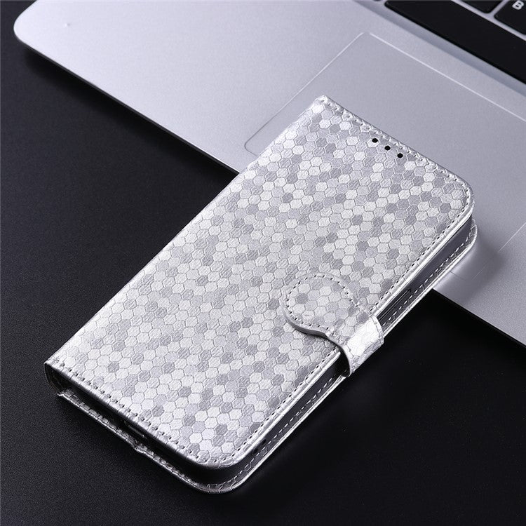 PU Leather Anti-drop Phone Cover for Motorola Moto G53 5G / G23 4G / G13 4G , Stand Dot Pattern Imprinted Wallet Phone Case - Silver