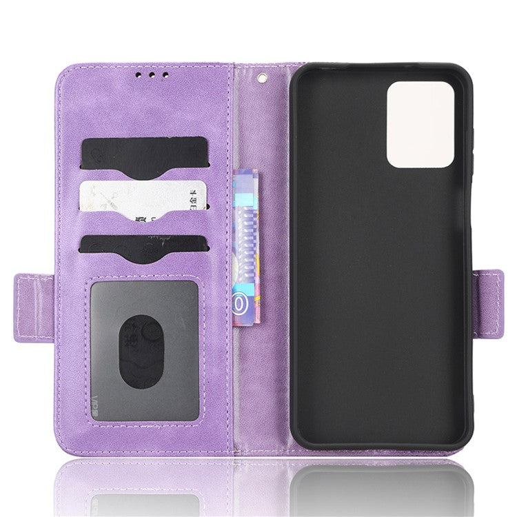 Anti-drop Phone Cover For Motorola Moto G53 5G / G23 4G / G13 4G , Imprinted Triangle Pattern Phone Case Wallet Stand - Purple