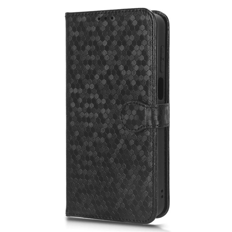 Cell Phone Cover for Motorola Moto G13 4G / G23 4G , Dot Pattern Imprinted Wallet PU Leather Phone Case - Black