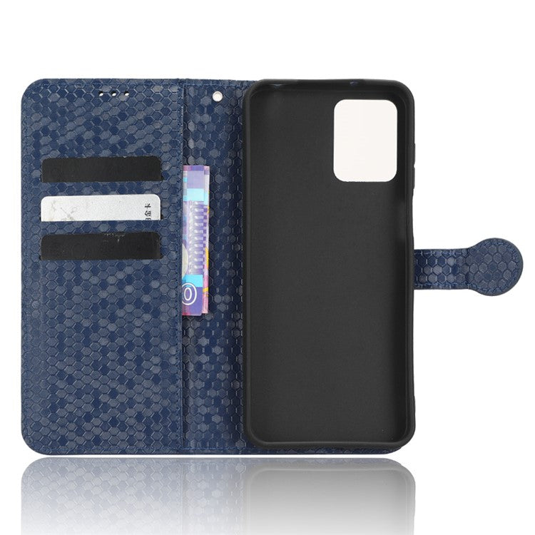 Cell Phone Cover for Motorola Moto G13 4G / G23 4G , Dot Pattern Imprinted Wallet PU Leather Phone Case - Dark Blue