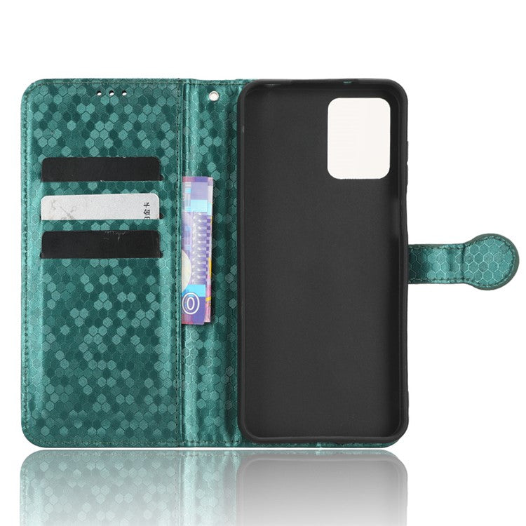 Cell Phone Cover for Motorola Moto G13 4G / G23 4G , Dot Pattern Imprinted Wallet PU Leather Phone Case - Green