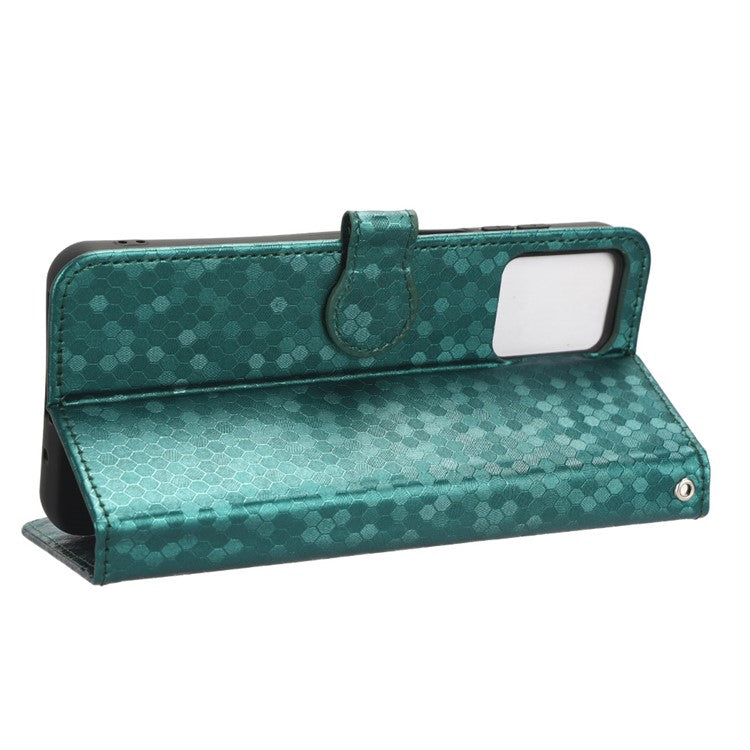 Cell Phone Cover for Motorola Moto G13 4G / G23 4G , Dot Pattern Imprinted Wallet PU Leather Phone Case - Green