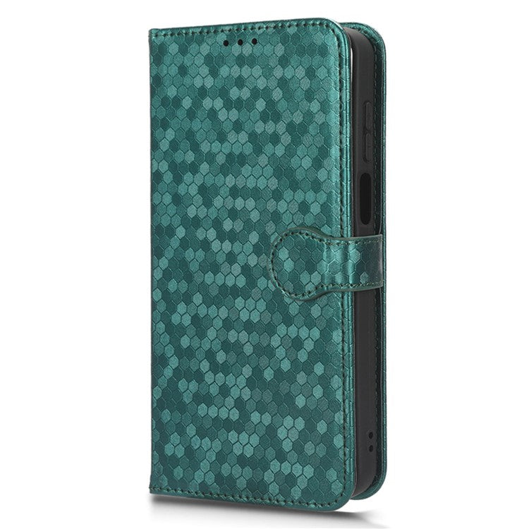 Cell Phone Cover for Motorola Moto G13 4G / G23 4G , Dot Pattern Imprinted Wallet PU Leather Phone Case - Green