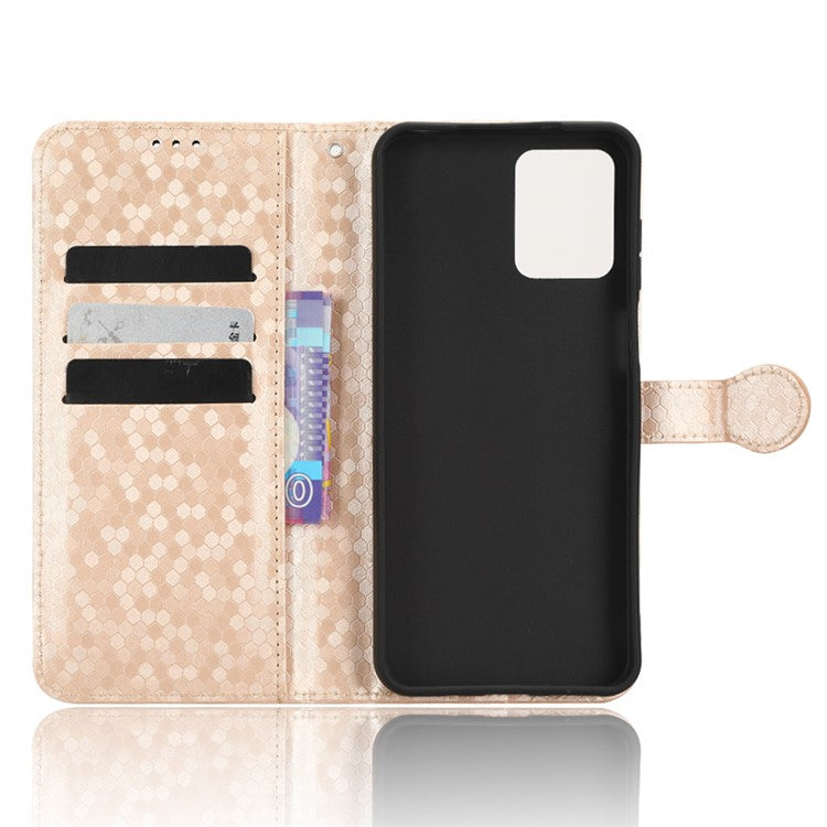 Cell Phone Cover for Motorola Moto G13 4G / G23 4G , Dot Pattern Imprinted Wallet PU Leather Phone Case - Rose Gold