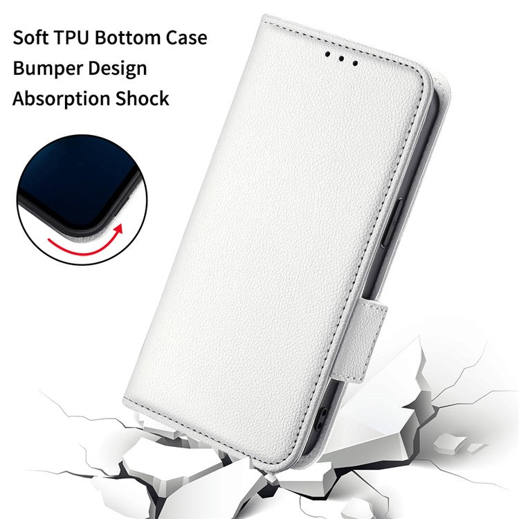 For Honor X9a 5G / X40 5G / Magic5 Lite 5G Phone Case Wallet Stand Litchi Texture Leather Phone Cover - White