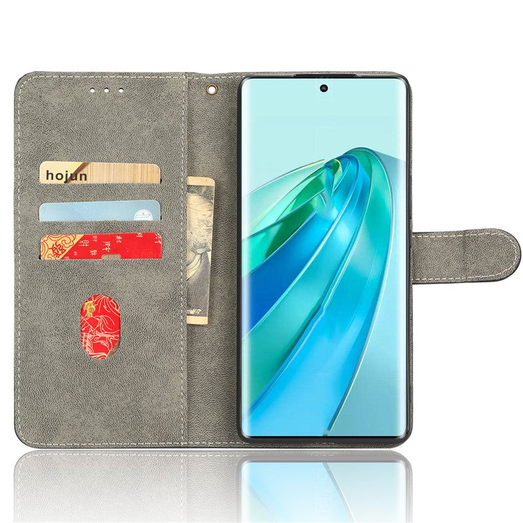 For Honor X9a 5G / X40 5G / Magic5 Lite 5G Phone Cover RFID Blocking Leather Wallet Stand Case with Strap - Blue