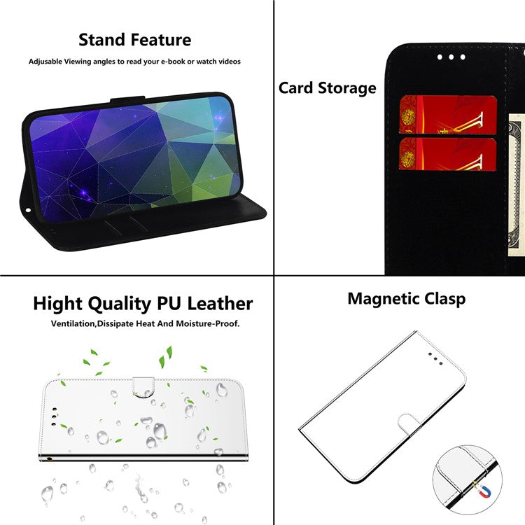 For Honor X40 5G / X9a 5G / Magic5 Lite 5G Anti-scratch Phone Case Stand Mirror-like Surface Flip Leather Phone Wallet Cover - Silver