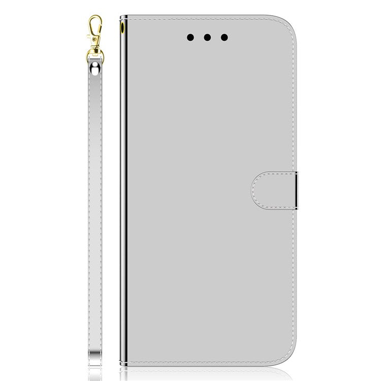 For Honor X40 5G / X9a 5G / Magic5 Lite 5G Anti-scratch Phone Case Stand Mirror-like Surface Flip Leather Phone Wallet Cover - Silver