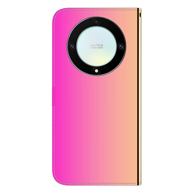For Honor X40 5G / X9a 5G / Magic5 Lite 5G Anti-scratch Phone Case Stand Mirror-like Surface Flip Leather Phone Wallet Cover - Rose