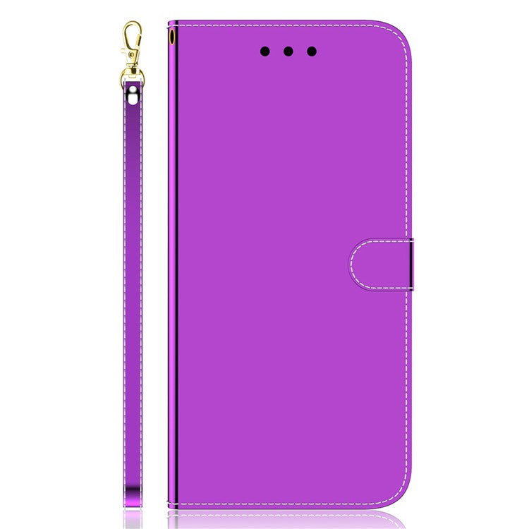 For Honor X40 5G / X9a 5G / Magic5 Lite 5G Anti-scratch Phone Case Stand Mirror-like Surface Flip Leather Phone Wallet Cover - Purple