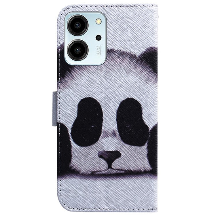 For Honor 80 SE 5G Pattern Printing PU Leather Flip Stand Case Drop-proof Wallet Cover - Panda