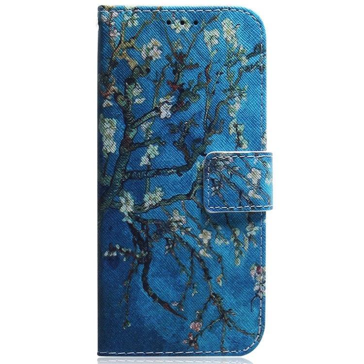 For Honor 80 SE 5G Pattern Printing PU Leather Flip Stand Case Drop-proof Wallet Cover - Apricot Flowers