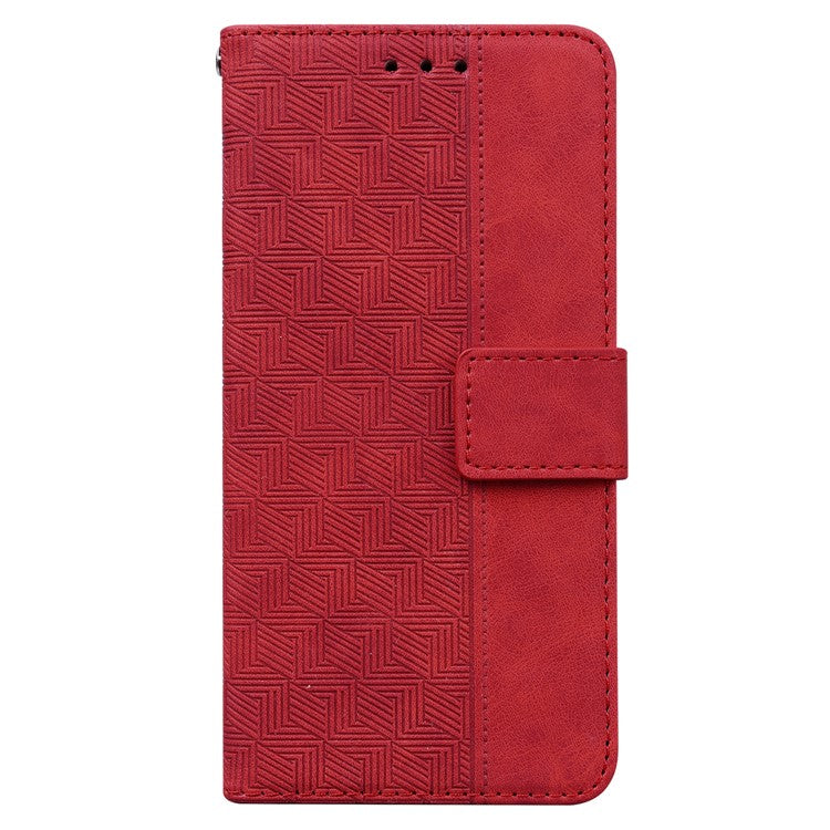 Anti-fall Phone Case For Honor 80 5G Imprinted Leather Phone Wallet Stand Protective Cover - Red