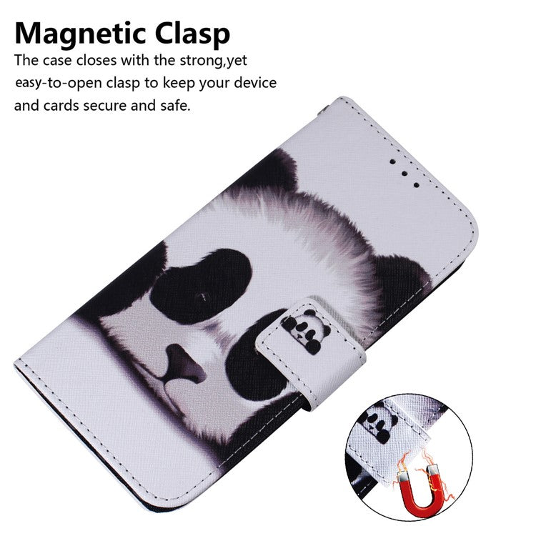 For Honor 80 5G PU Leather Stand Phone Case Pattern Printing Anti-drop Wallet Cover - Panda