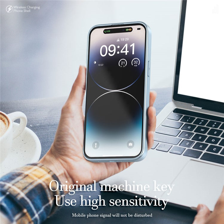 R-JUST SJ55 For iPhone 14 Pro Max Hollow Magnetic Phone Case TPU+PC+Metal Drop-proof Back Cover Compatible with MagSafe - Black