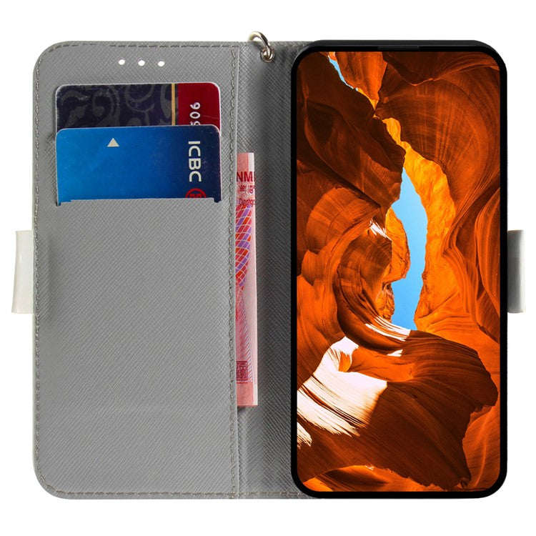 Anti-drop Phone Cover for Honor X40 5G / X9a 5G / Magic5 Lite 5G , Folio Flip Wallet Phone Case with Strap -  Cute Cat