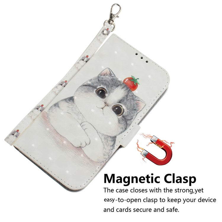 Anti-drop Phone Cover for Honor X40 5G / X9a 5G / Magic5 Lite 5G , Folio Flip Wallet Phone Case with Strap -  Cute Cat