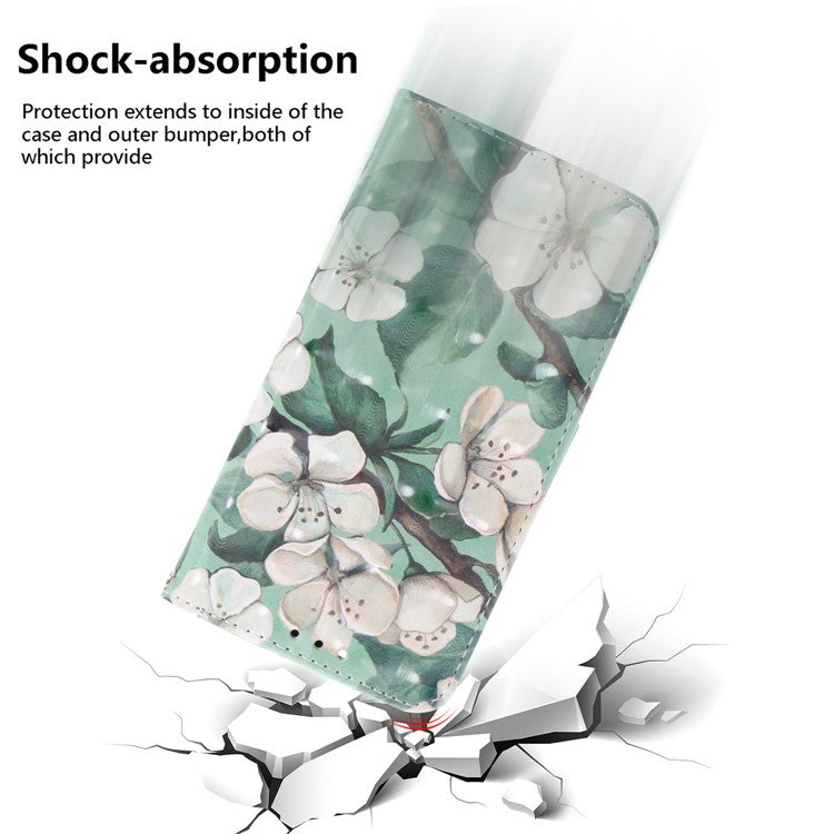 Anti-drop Phone Cover for Honor X40 5G / X9a 5G / Magic5 Lite 5G , Folio Flip Wallet Phone Case with Strap -  Watercolor Flowers